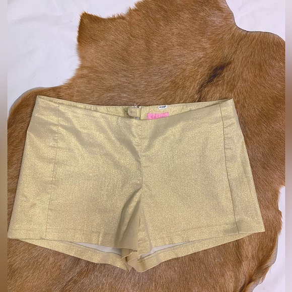 Lilly Pulitzer Liza Gold Metallic shorts size 6 - Picture 4 of 13
